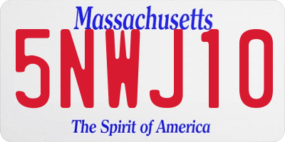 MA license plate 5NWJ10