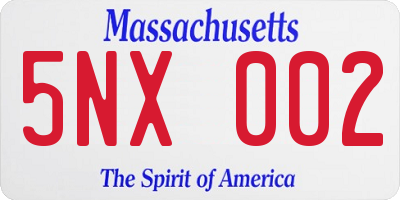 MA license plate 5NX002