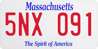 MA license plate 5NX091