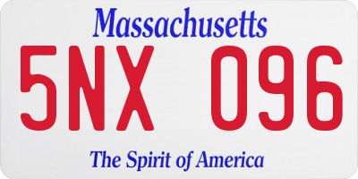 MA license plate 5NX096