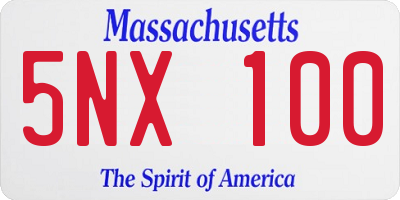 MA license plate 5NX100