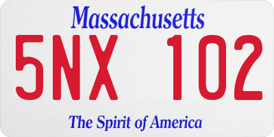 MA license plate 5NX102