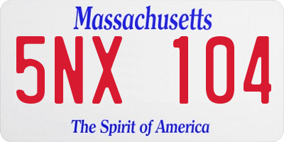 MA license plate 5NX104