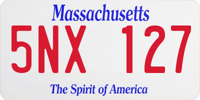 MA license plate 5NX127