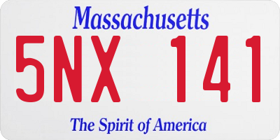 MA license plate 5NX141