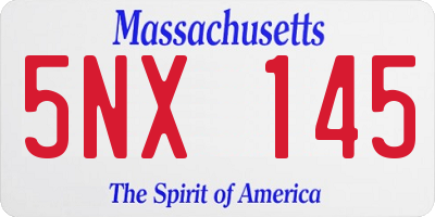 MA license plate 5NX145