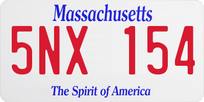 MA license plate 5NX154