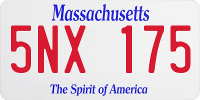 MA license plate 5NX175