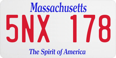MA license plate 5NX178