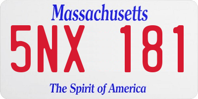MA license plate 5NX181