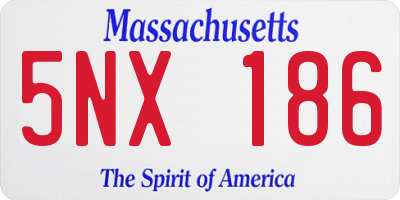 MA license plate 5NX186