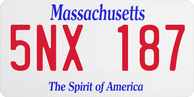 MA license plate 5NX187