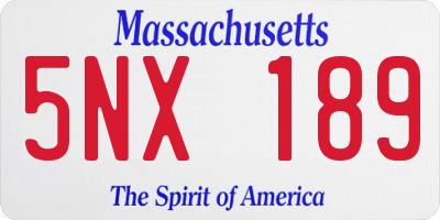 MA license plate 5NX189