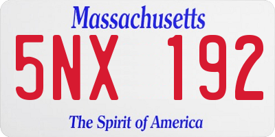 MA license plate 5NX192