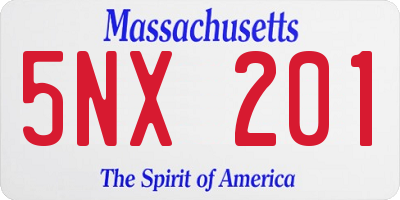 MA license plate 5NX201