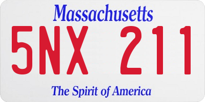 MA license plate 5NX211