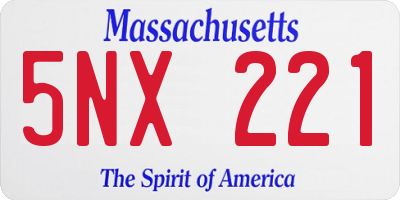 MA license plate 5NX221