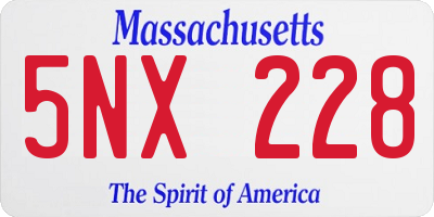 MA license plate 5NX228