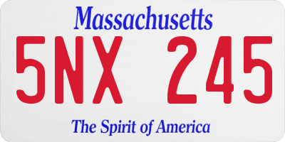 MA license plate 5NX245