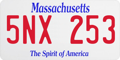 MA license plate 5NX253