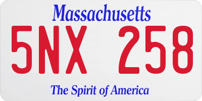 MA license plate 5NX258