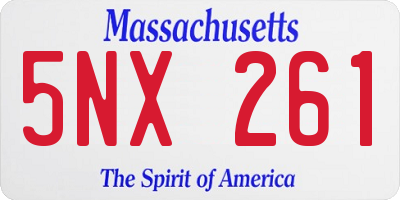 MA license plate 5NX261