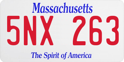 MA license plate 5NX263