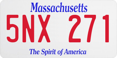 MA license plate 5NX271