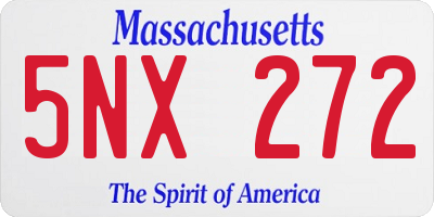 MA license plate 5NX272