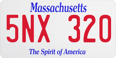 MA license plate 5NX320