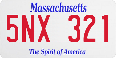 MA license plate 5NX321