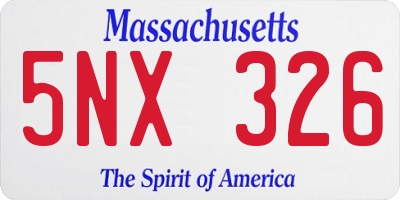 MA license plate 5NX326