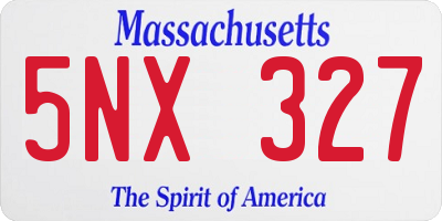 MA license plate 5NX327
