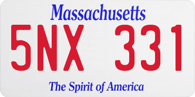 MA license plate 5NX331