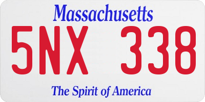 MA license plate 5NX338