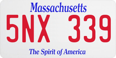MA license plate 5NX339