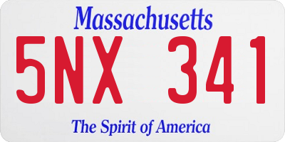 MA license plate 5NX341