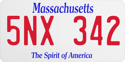 MA license plate 5NX342