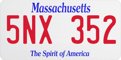 MA license plate 5NX352
