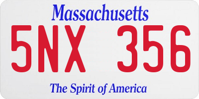 MA license plate 5NX356