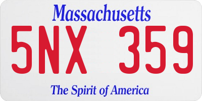 MA license plate 5NX359