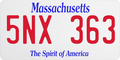MA license plate 5NX363