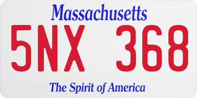 MA license plate 5NX368