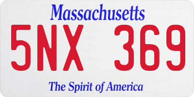 MA license plate 5NX369