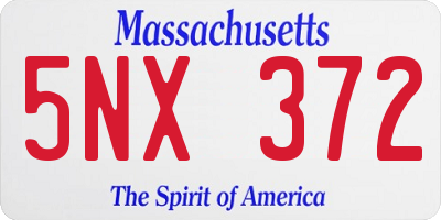 MA license plate 5NX372