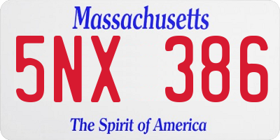 MA license plate 5NX386