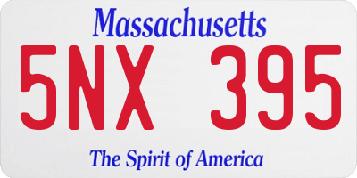 MA license plate 5NX395
