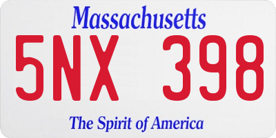 MA license plate 5NX398
