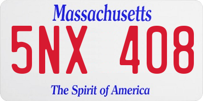 MA license plate 5NX408