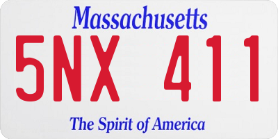MA license plate 5NX411